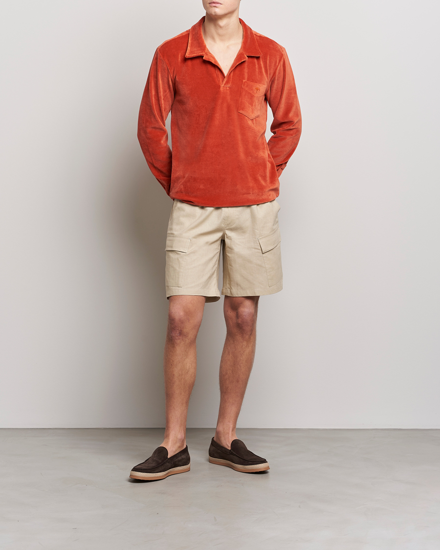 Herr | Shorts | OAS | Cargo Linen Shorts Beige
