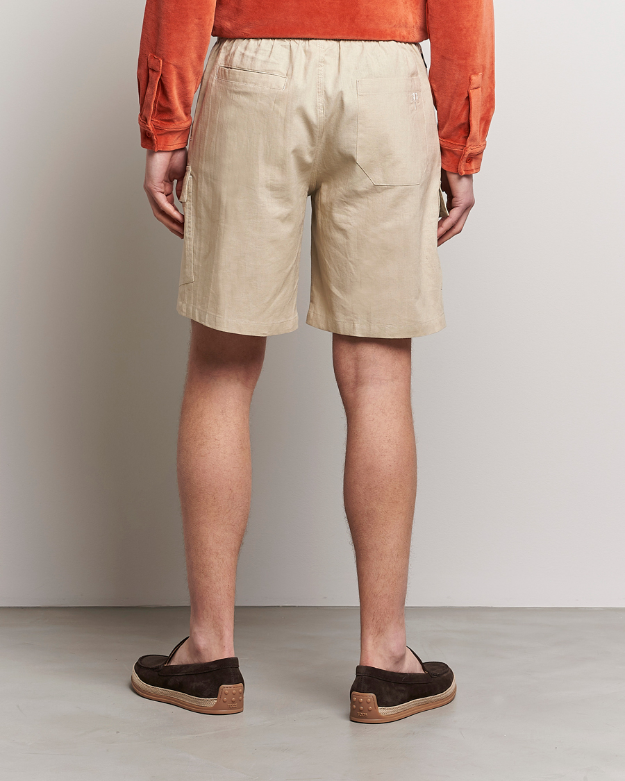 Herr | Shorts | OAS | Cargo Linen Shorts Beige