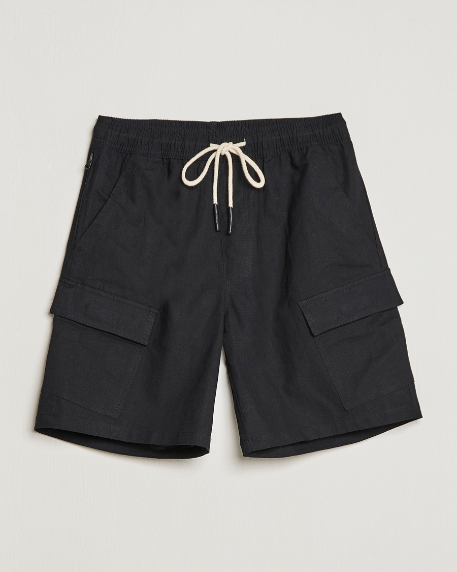 Herr | Shorts | OAS | Cargo Linen Shorts Black