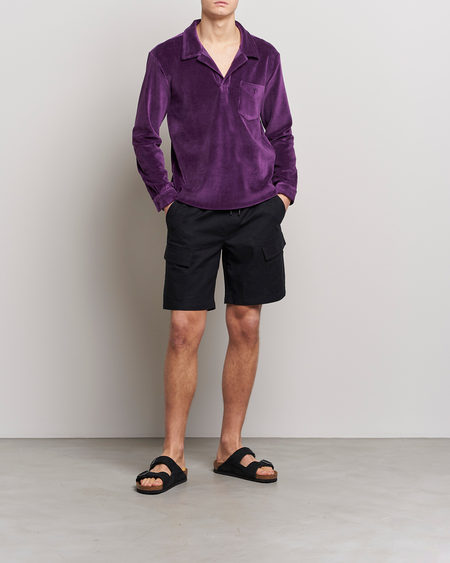 Herr | Shorts | OAS | Cargo Linen Shorts Black
