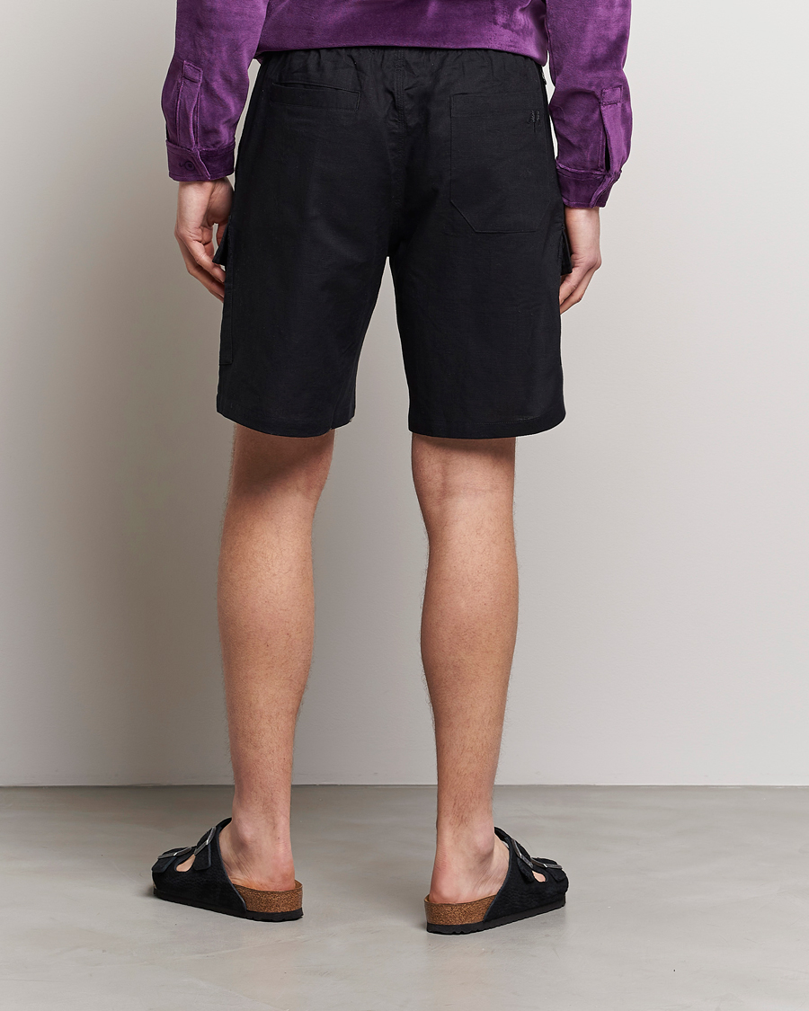 Herr | Shorts | OAS | Cargo Linen Shorts Black