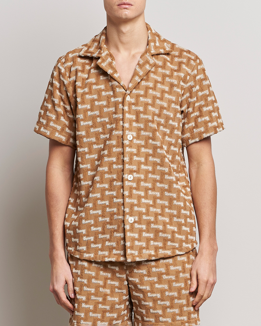 Herr | Skjortor | OAS | Terry Cuba Short Sleeve Shirt Camel