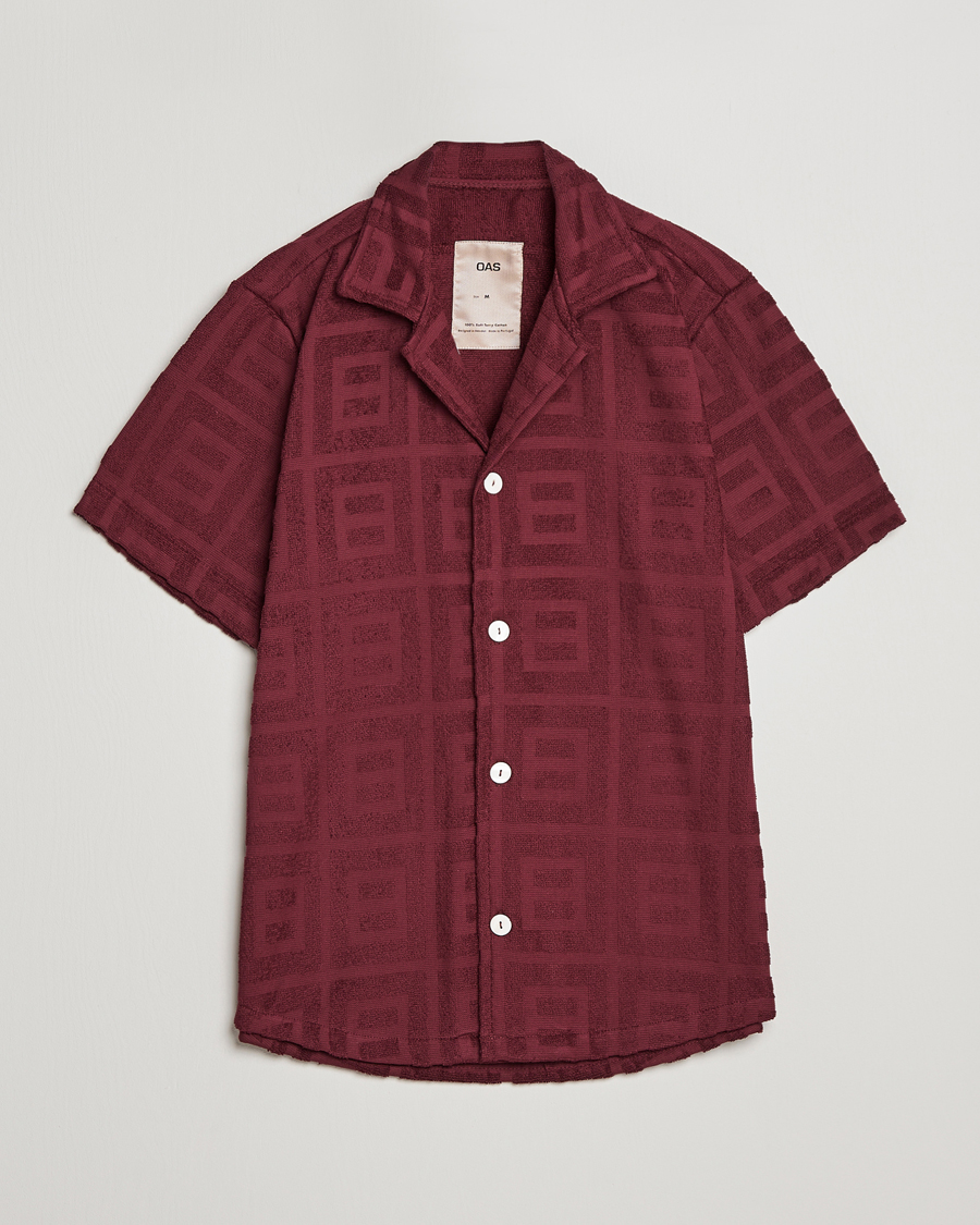 Herr | Skjortor | OAS | Terry Cuba Short Sleeve Shirt Burgundy