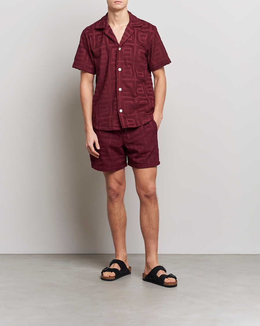 Herr | Skjortor | OAS | Terry Cuba Short Sleeve Shirt Burgundy