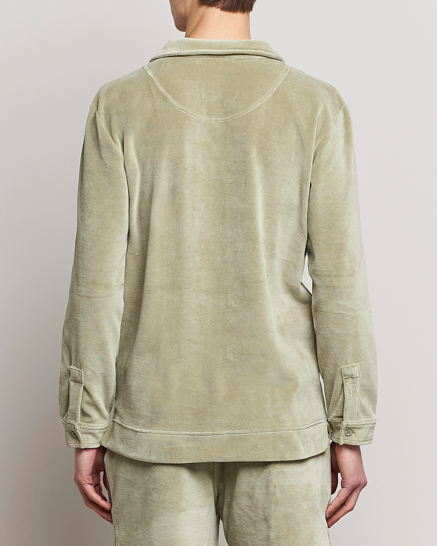 Herr | Skjortor | OAS | Long Sleeve Velour Shirt Washed Green