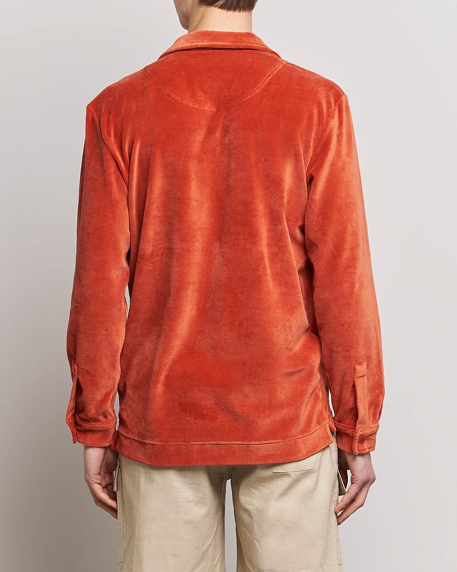 Herr | Skjortor | OAS | Long Sleeve Velour Shirt Burnt Orange