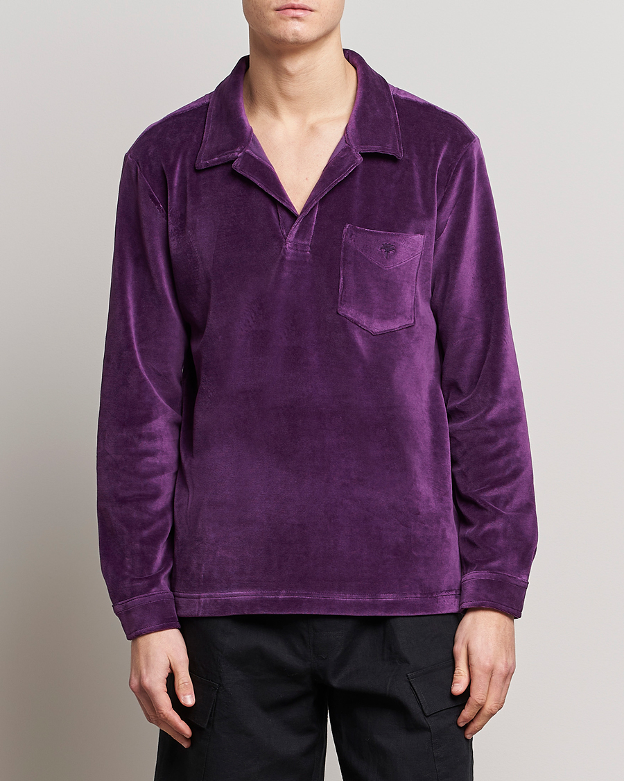 Herr |  | OAS | Long Sleeve Velour Shirt Purple