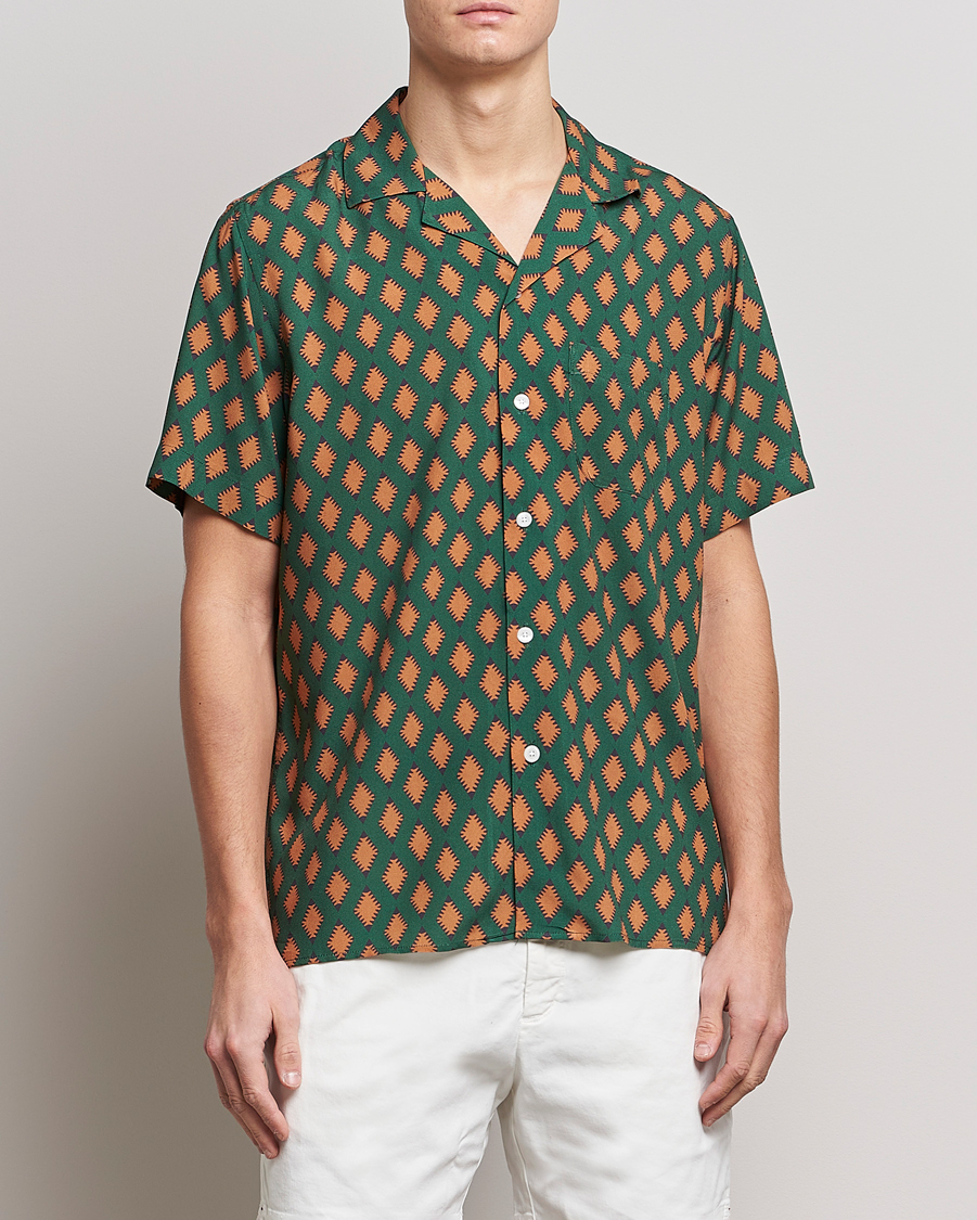 Herr | Skjortor | OAS | Viscose Resort Short Sleeve Shirt Smokin Rustic