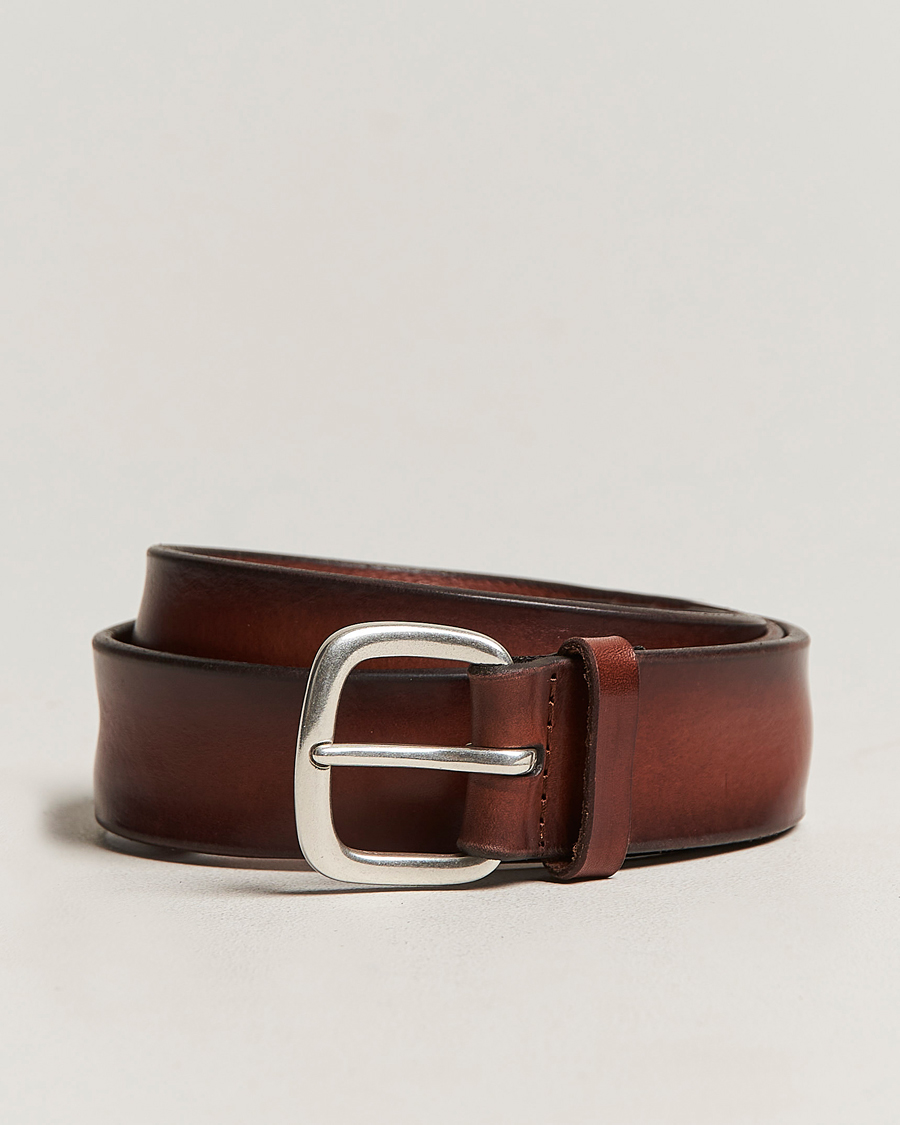 Herr | Orciani Vachetta Soft Leather Belt 3,5 cm Brown | Orciani | Vachetta Soft Leather Belt 3,5 cm Brown