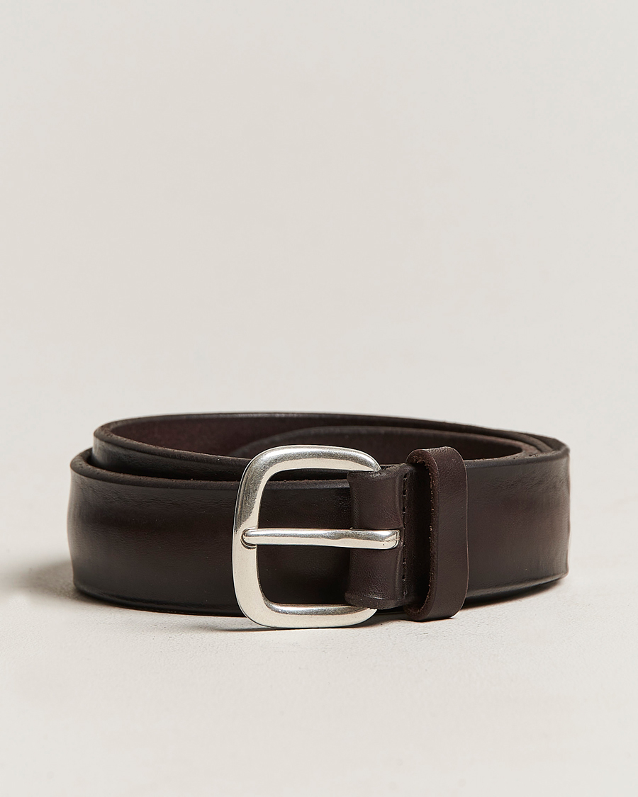 Herr | Orciani Vachetta Soft Leather Belt 3,5 cm Dark Brown | Orciani | Vachetta Soft Leather Belt 3,5 cm Dark Brown
