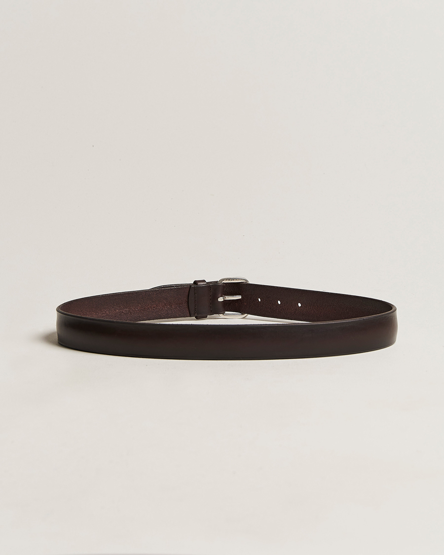 Herr | Orciani Vachetta Soft Leather Belt 3,5 cm Dark Brown | Orciani | Vachetta Soft Leather Belt 3,5 cm Dark Brown