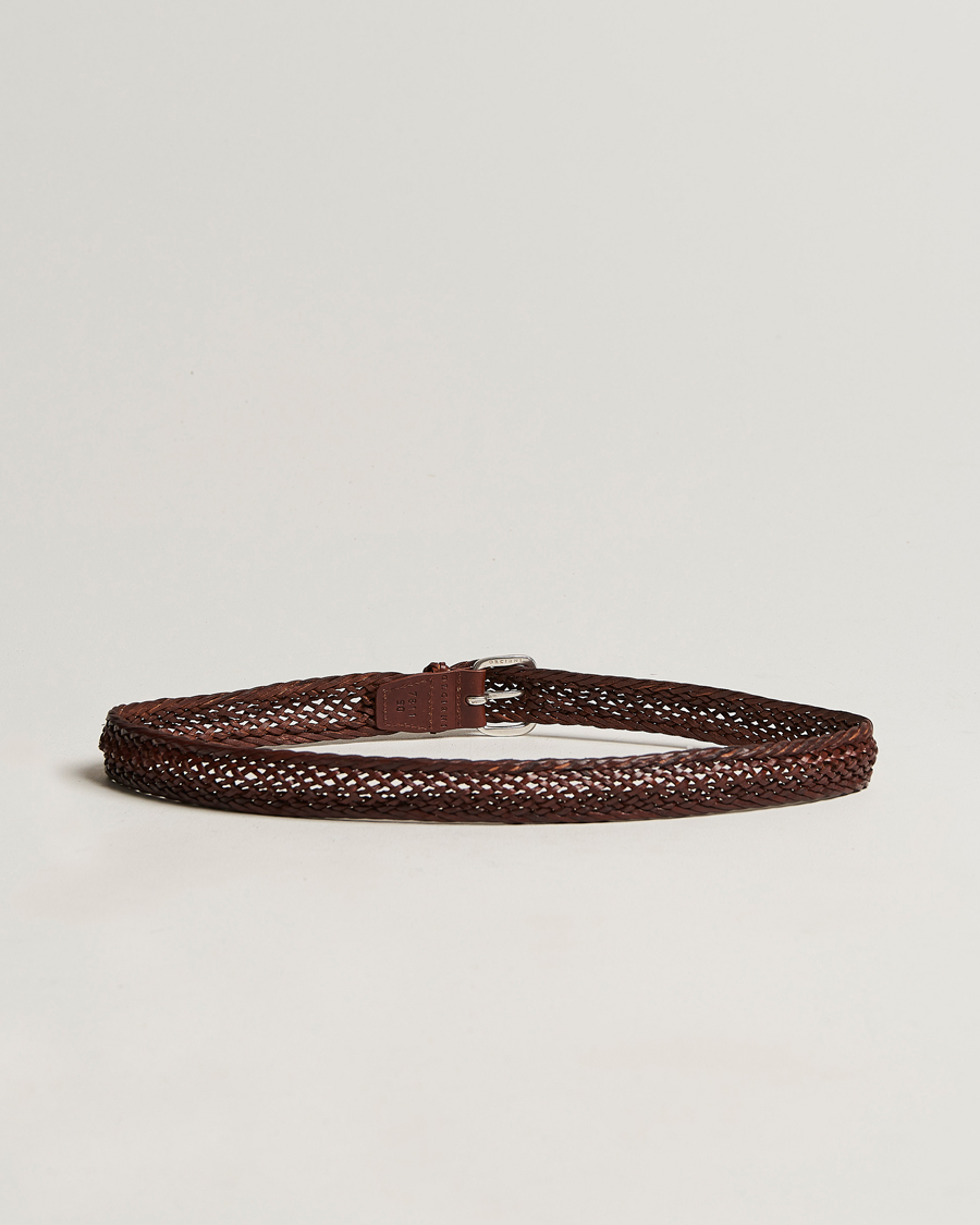 Herr | Orciani Braided Leather Belt 3,5 cm Cognac | Orciani | Braided Leather Belt 3,5 cm Cognac