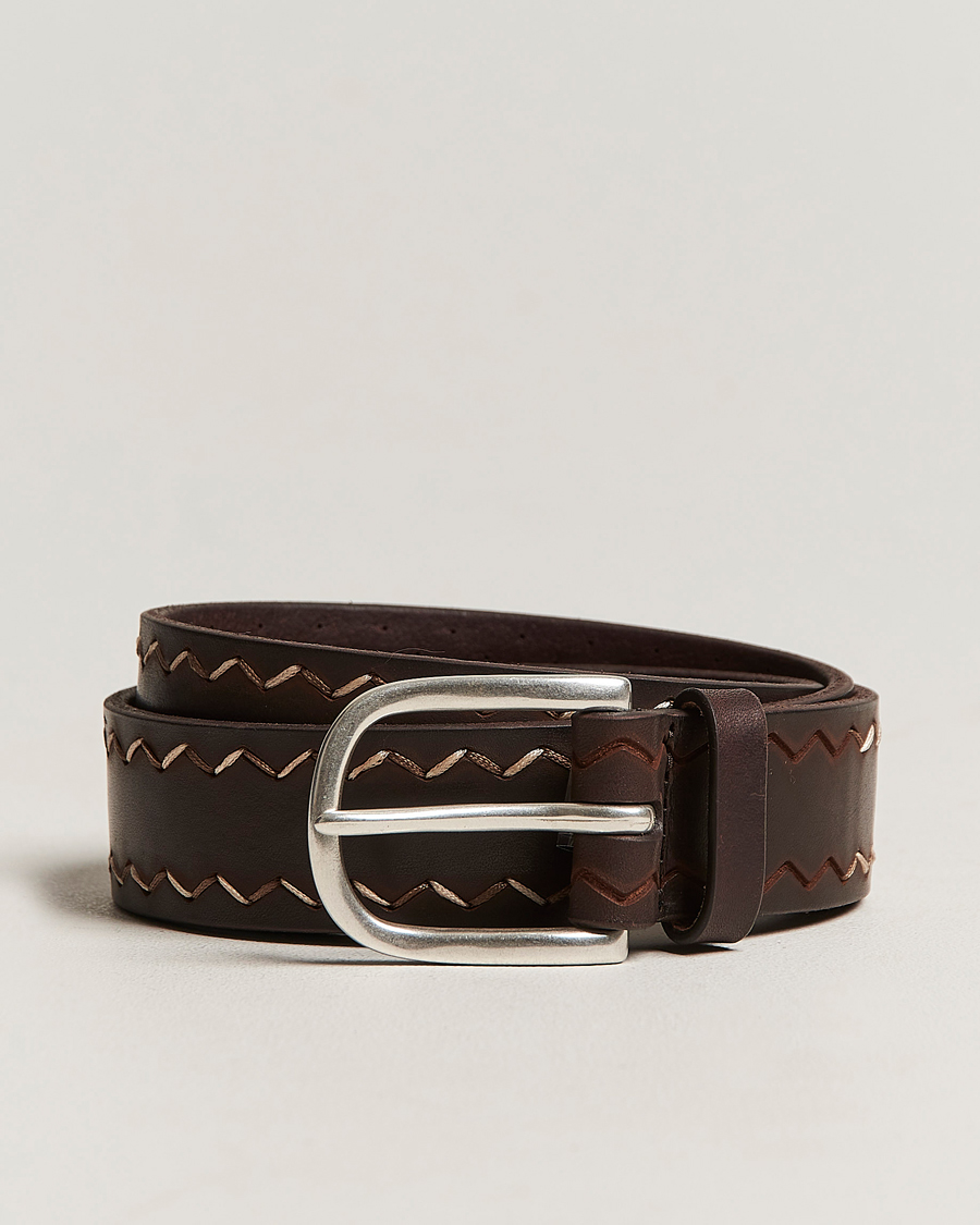 Herr | Orciani Bull Gaucho Leather Belt Dark Brown | Orciani | Bull Gaucho Leather Belt Dark Brown