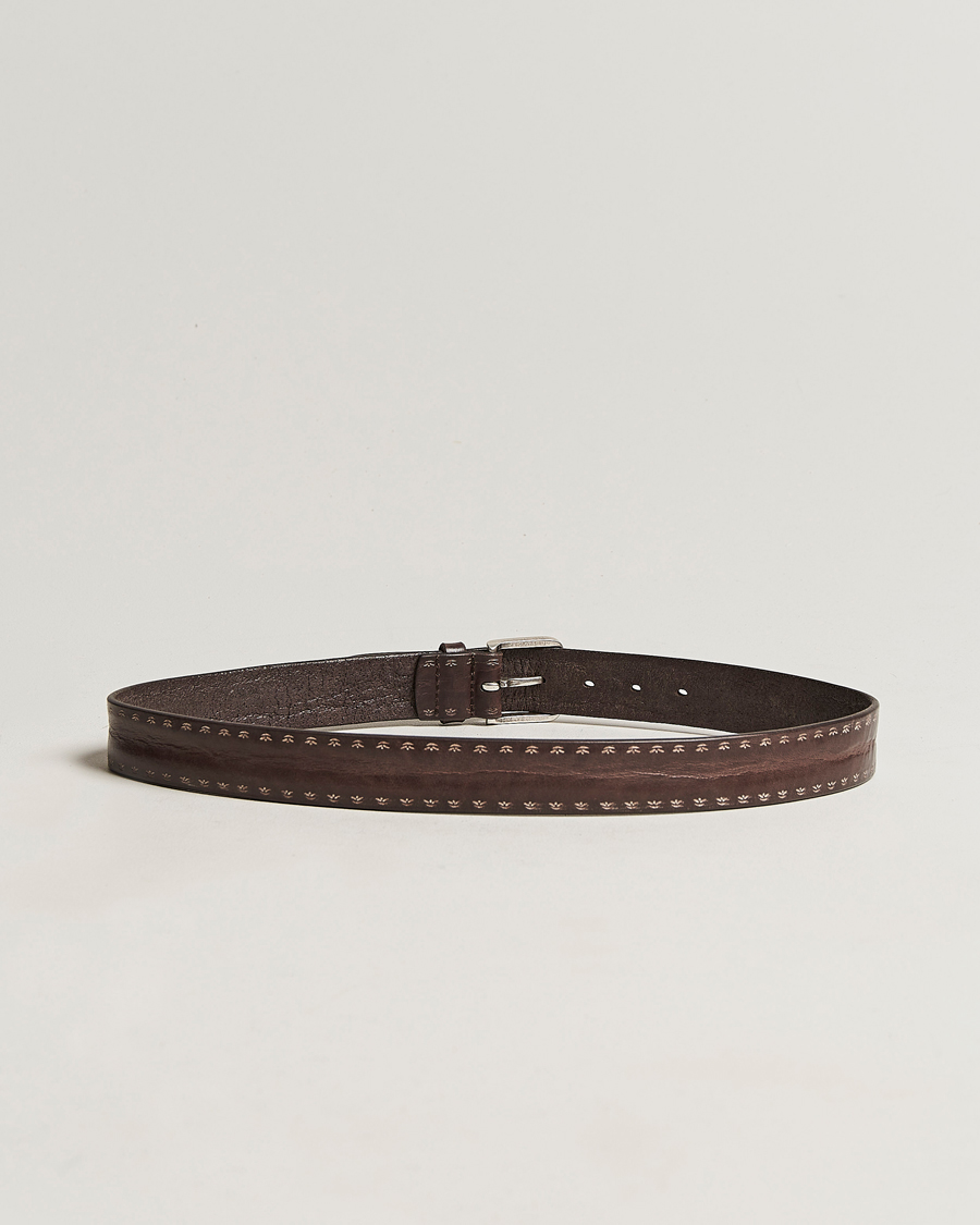 Herr | Orciani Hand Painted Leather Belt Dark Brown | Orciani | Hand Painted Leather Belt Dark Brown
