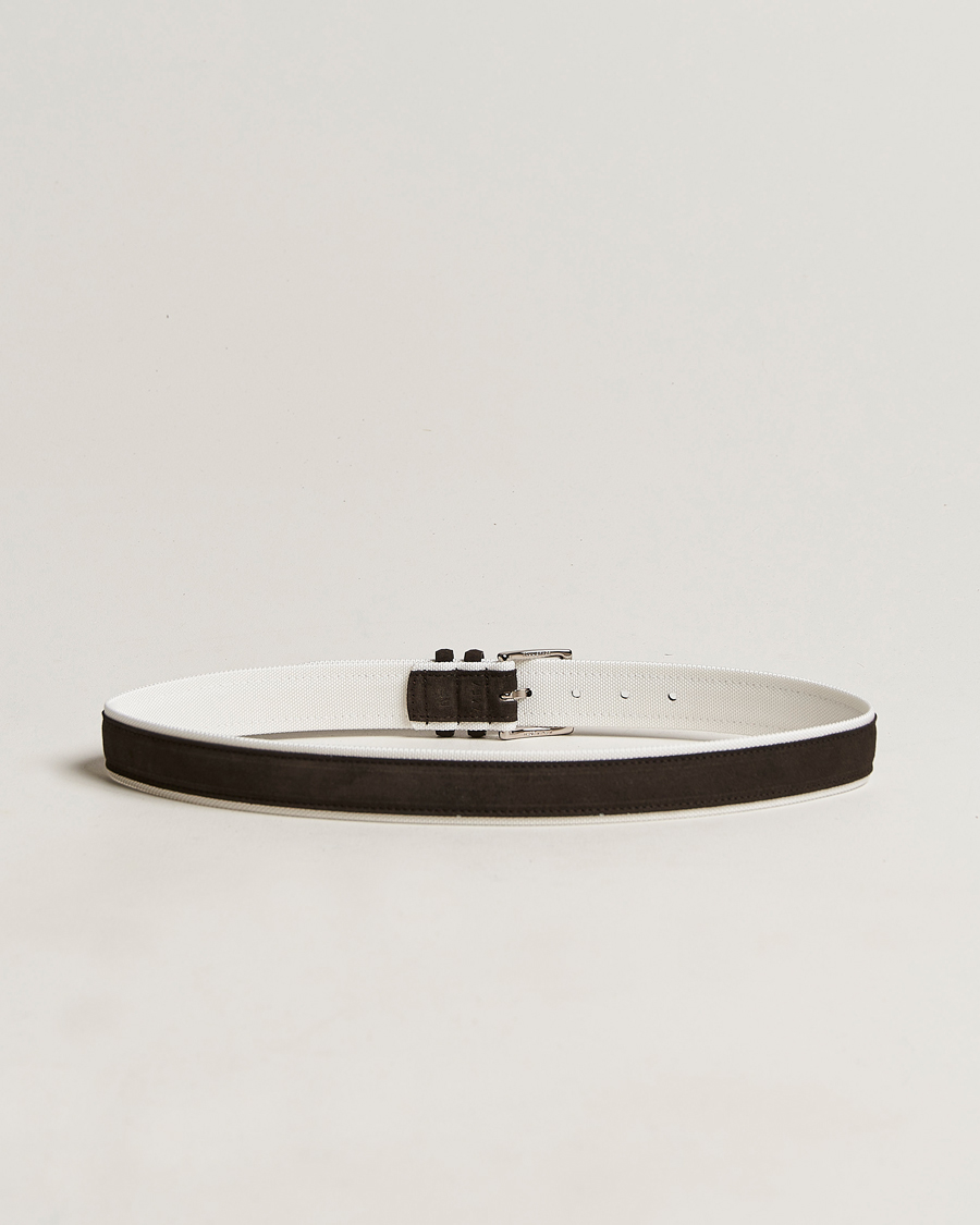 Herr | Orciani Amalfi Suede/Canvas Belt Dark Brown | Orciani | Amalfi Suede/Canvas Belt Dark Brown