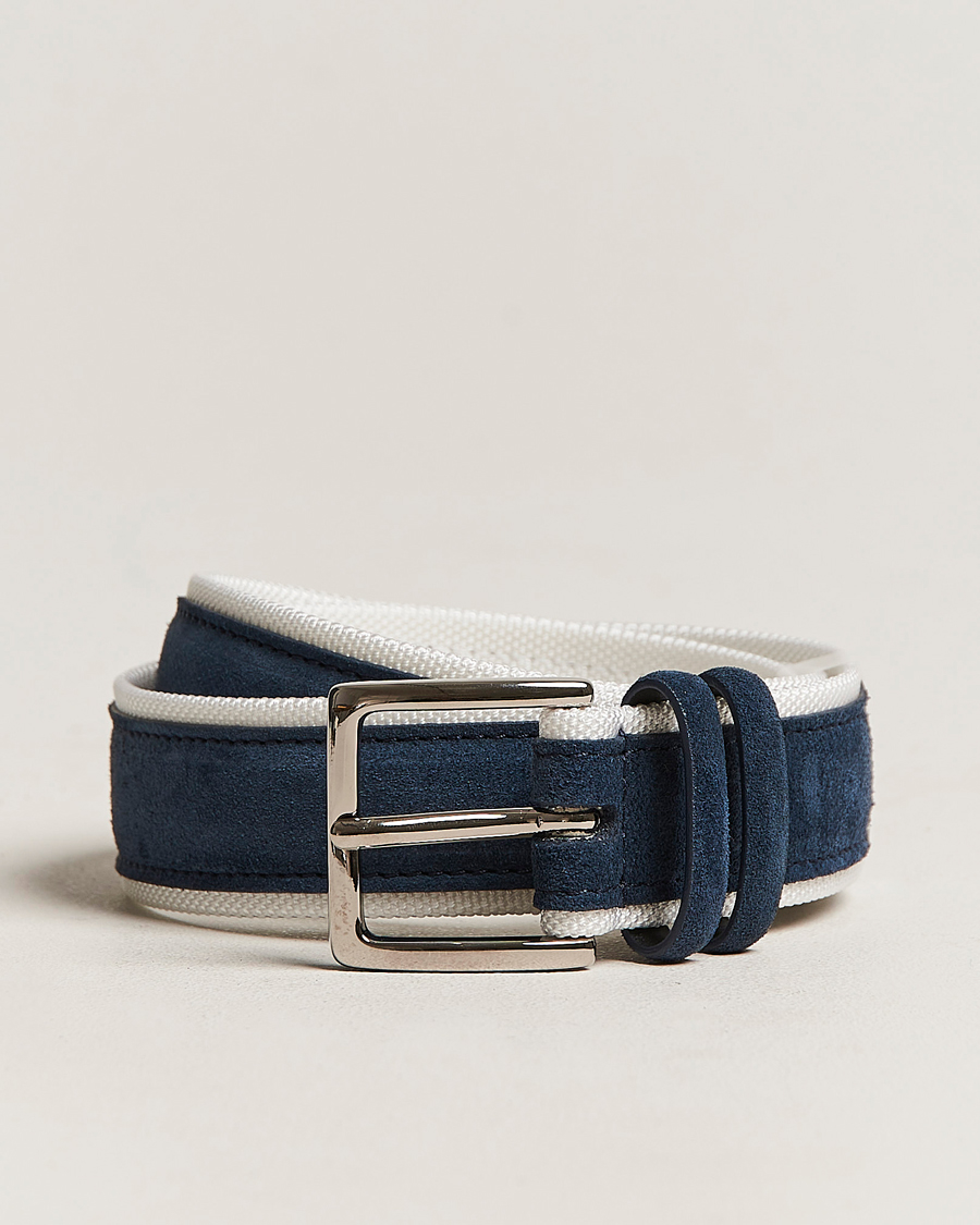Herr | Orciani Amalfi Suede/Canvas Belt Navy | Orciani | Amalfi Suede/Canvas Belt Navy