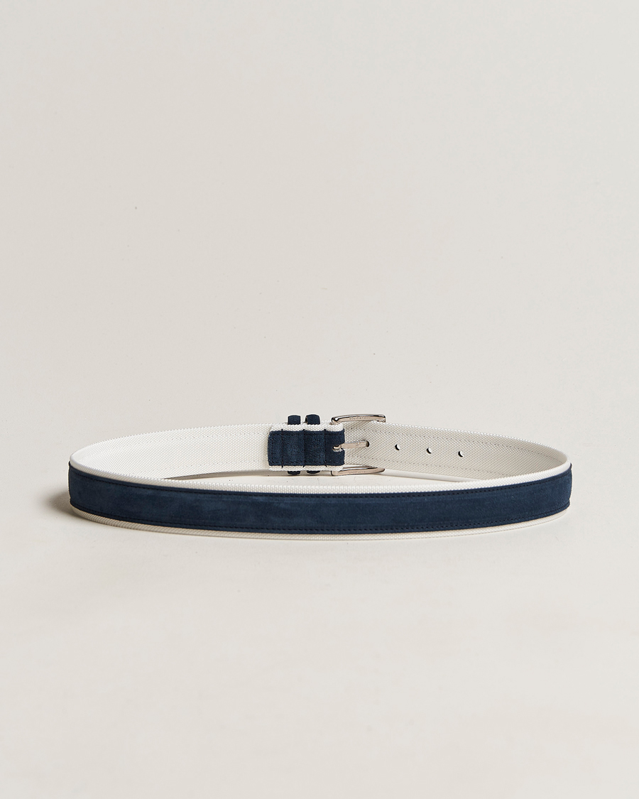 Herr | Orciani Amalfi Suede/Canvas Belt Navy | Orciani | Amalfi Suede/Canvas Belt Navy