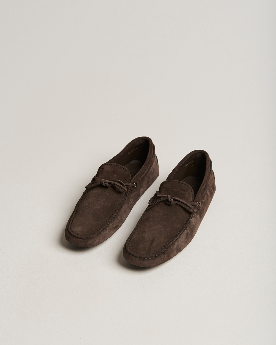 Herr | Tod's | Tod's | Laccetto Gommino Carshoe Dark Brown Suede