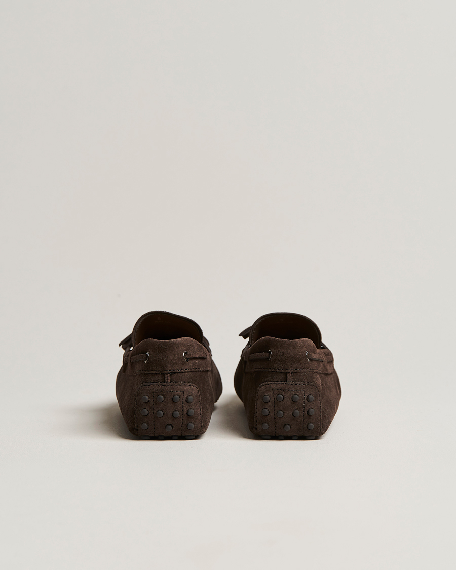 Herr | Tod's Laccetto Gommino Carshoe Dark Brown Suede | Tod's | Laccetto Gommino Carshoe Dark Brown Suede