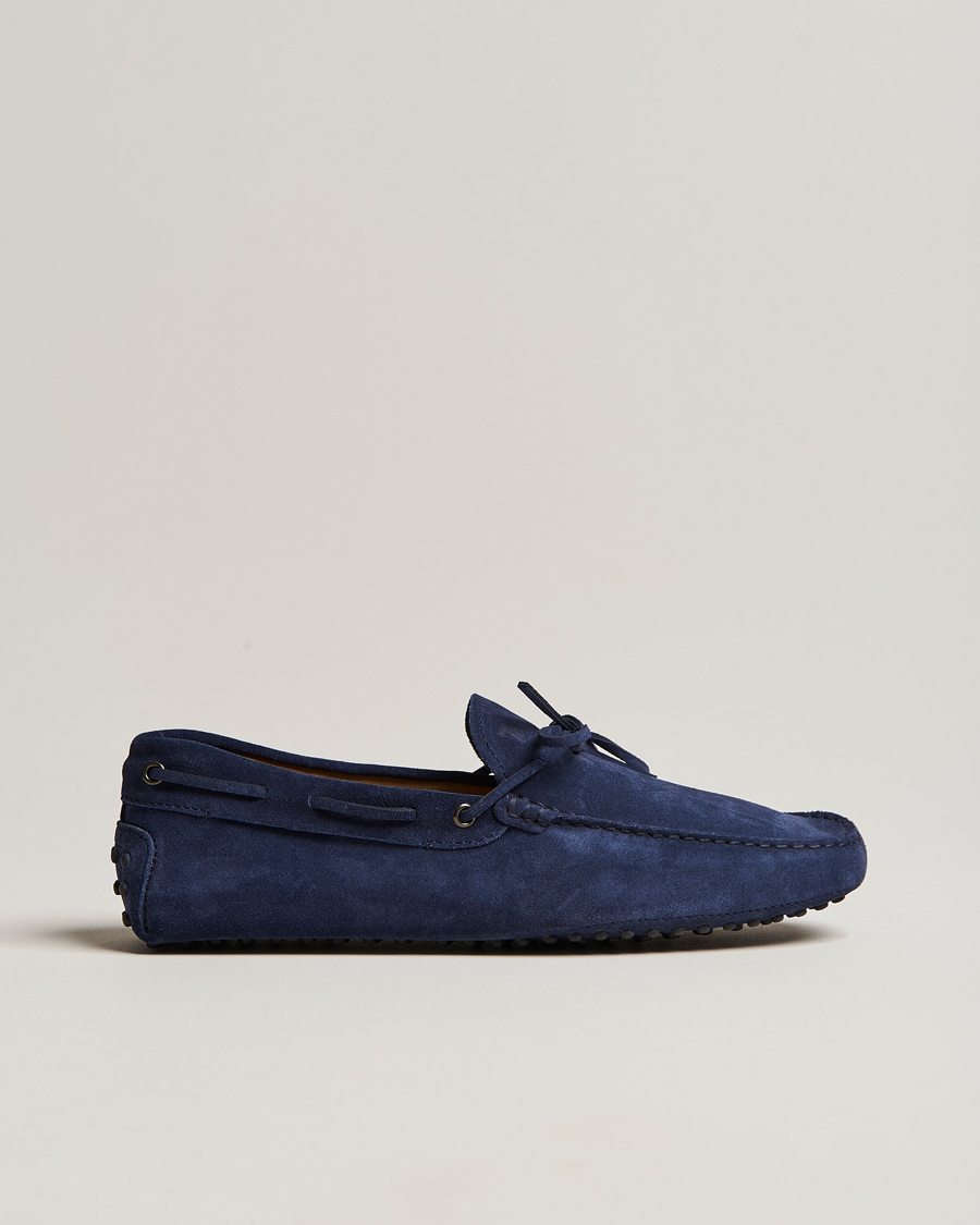 Herr | Tod's Laccetto Gommino Carshoe Navy Suede | Tod's | Laccetto Gommino Carshoe Navy Suede
