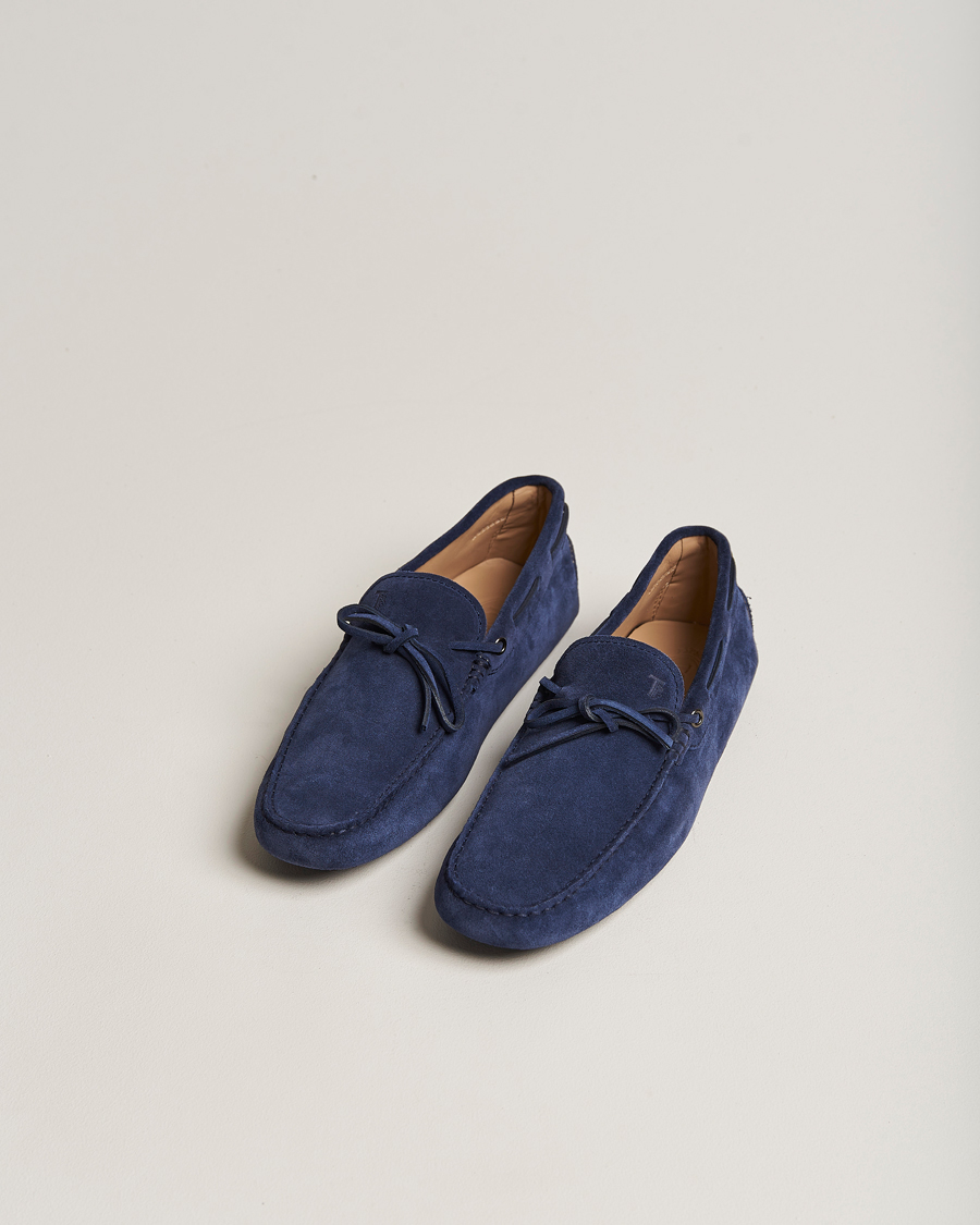 Herr | Tod's Laccetto Gommino Carshoe Navy Suede | Tod's | Laccetto Gommino Carshoe Navy Suede