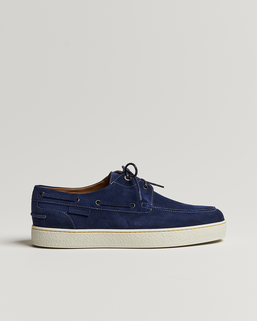 Herr | John Lobb Pier Boatshoe Sneakers Navy Suede | John Lobb | Pier Boatshoe Sneakers Navy Suede