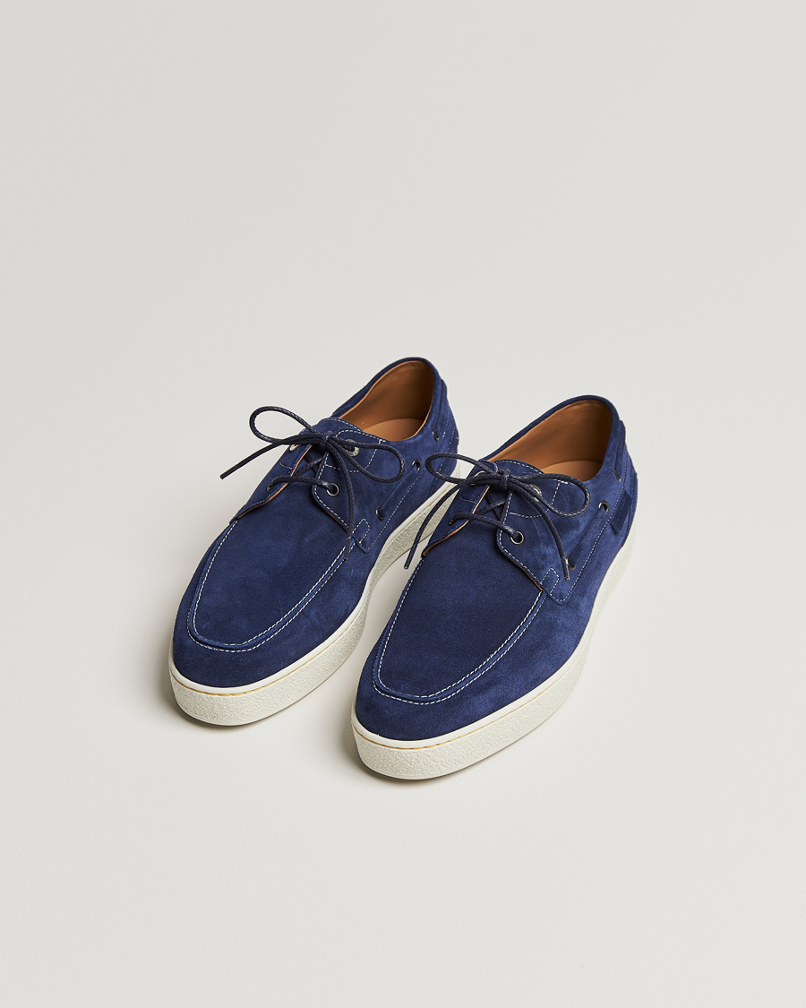 Herr | John Lobb Pier Boatshoe Sneakers Navy Suede | John Lobb | Pier Boatshoe Sneakers Navy Suede