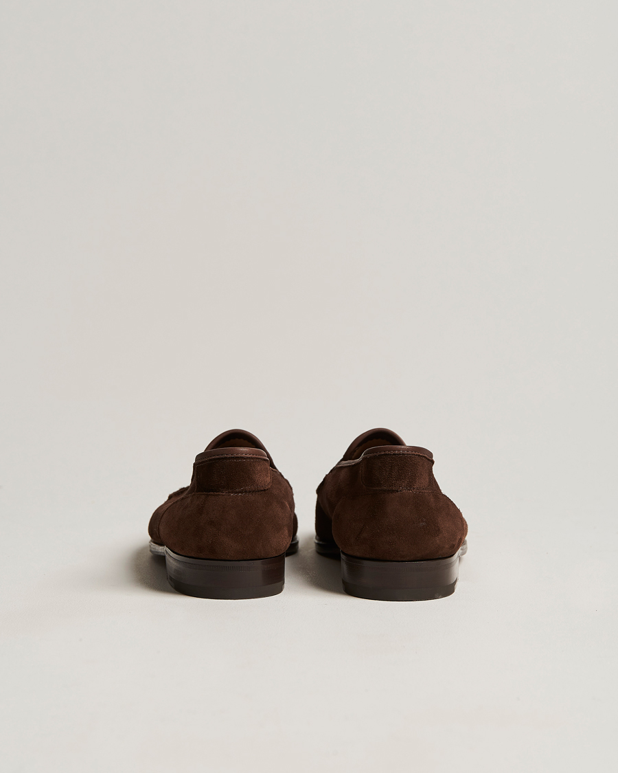 Herr | John Lobb Bath Glove Suede Loafers Dark Brown | John Lobb | Bath Glove Suede Loafers Dark Brown