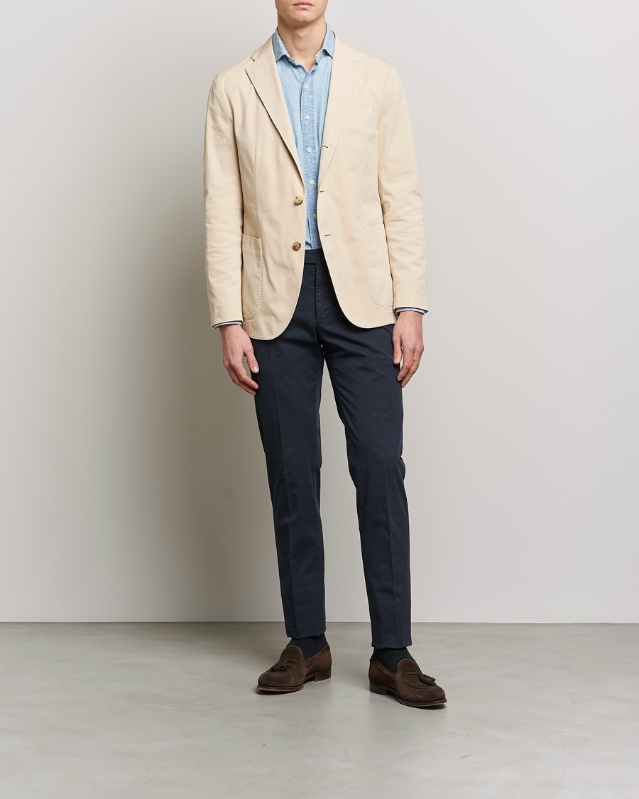 Herr | Kavajer | Boglioli | K Jacket Cotton Stretch Blazer Light Beige