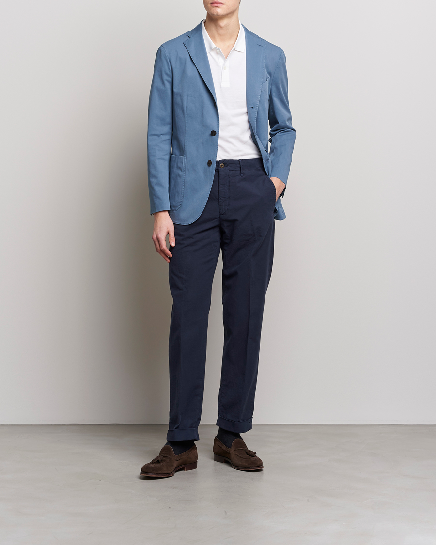 Herr | Kavajer | Boglioli | K Jacket Cotton Stretch Blazer Dusty Blue