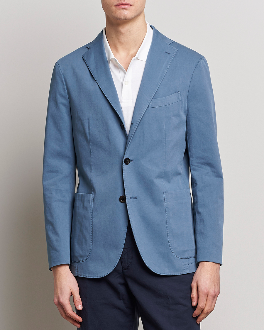 Herr | Bomullskavajer | Boglioli | K Jacket Cotton Stretch Blazer Dusty Blue