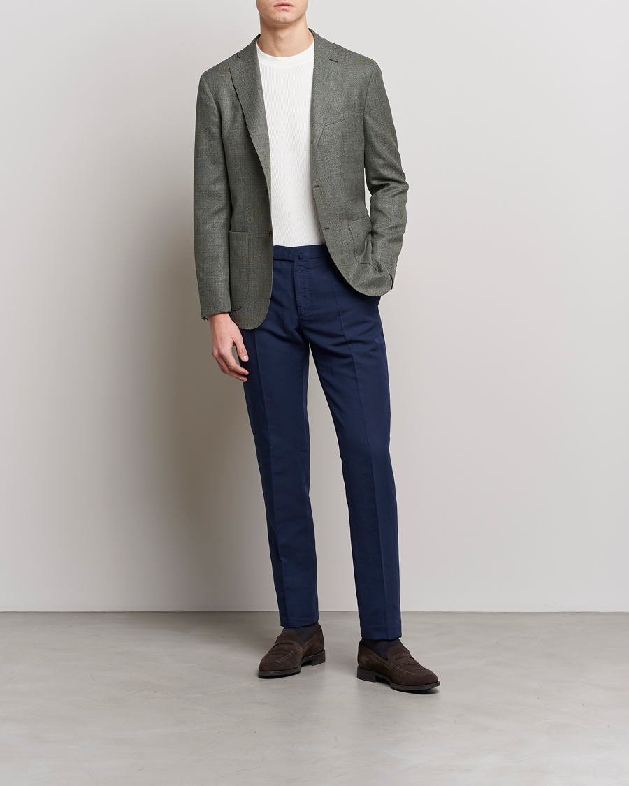 Herr | Kavajer | Boglioli | K Jacket Wool Hopsack Blazer Sage Green