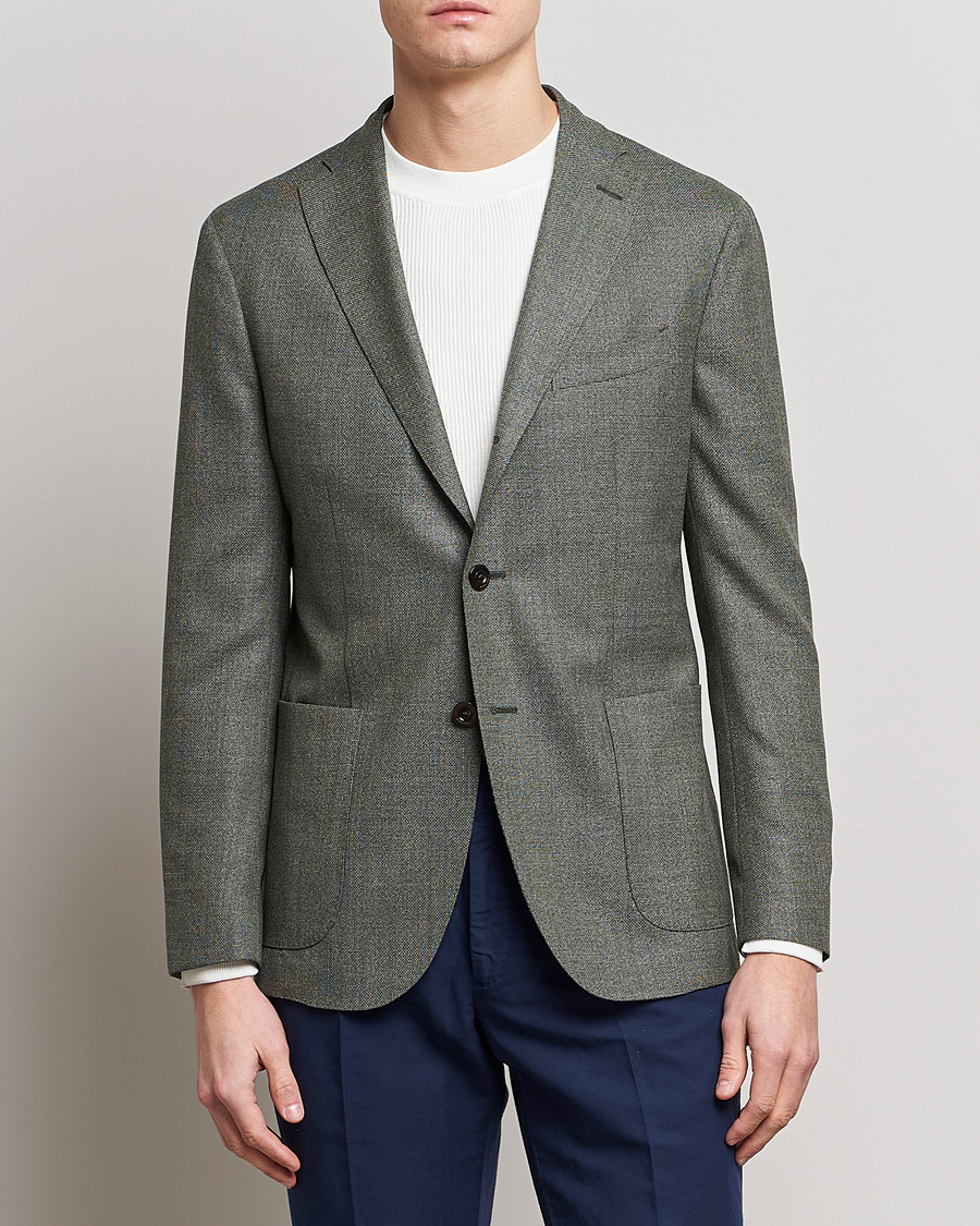 Herr | Kavajer | Boglioli | K Jacket Wool Hopsack Blazer Sage Green