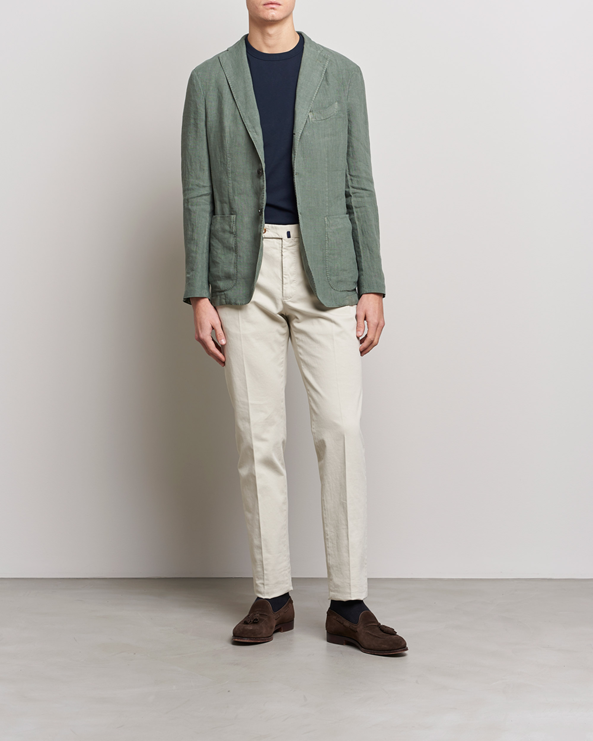 Herr | Kavajer | Boglioli | K Jacket Linen Blazer Sage Green