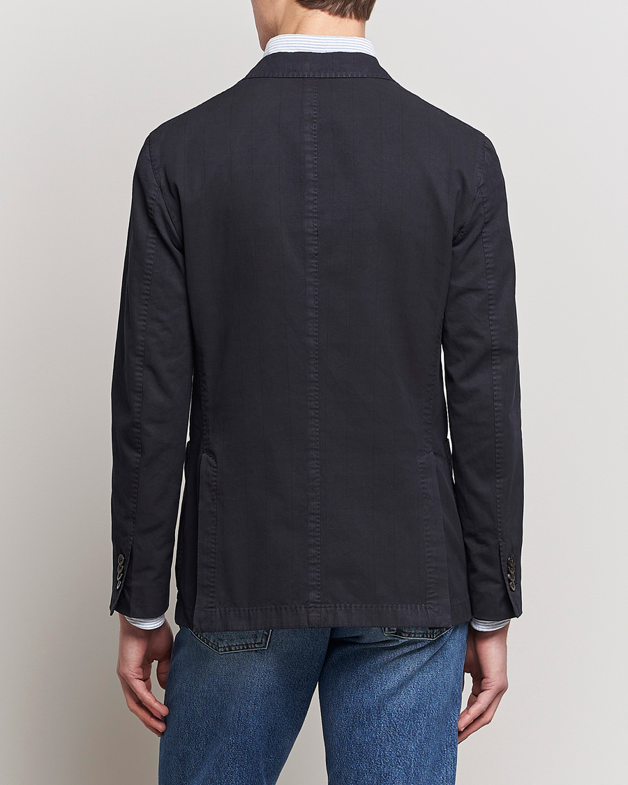 Herr | Kavajer | Boglioli | Cotton/Silk Prince Of Wales Check Blazer Navy