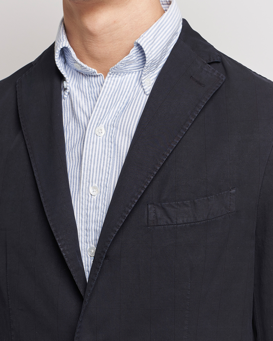 Herr | Kavajer | Boglioli | Cotton/Silk Prince Of Wales Check Blazer Navy