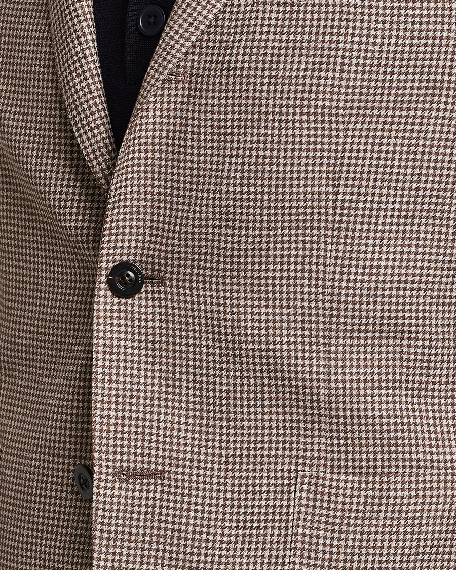 Herr | Kavajer | Boglioli | Wool/Linen Houndstooth Blazer Beige