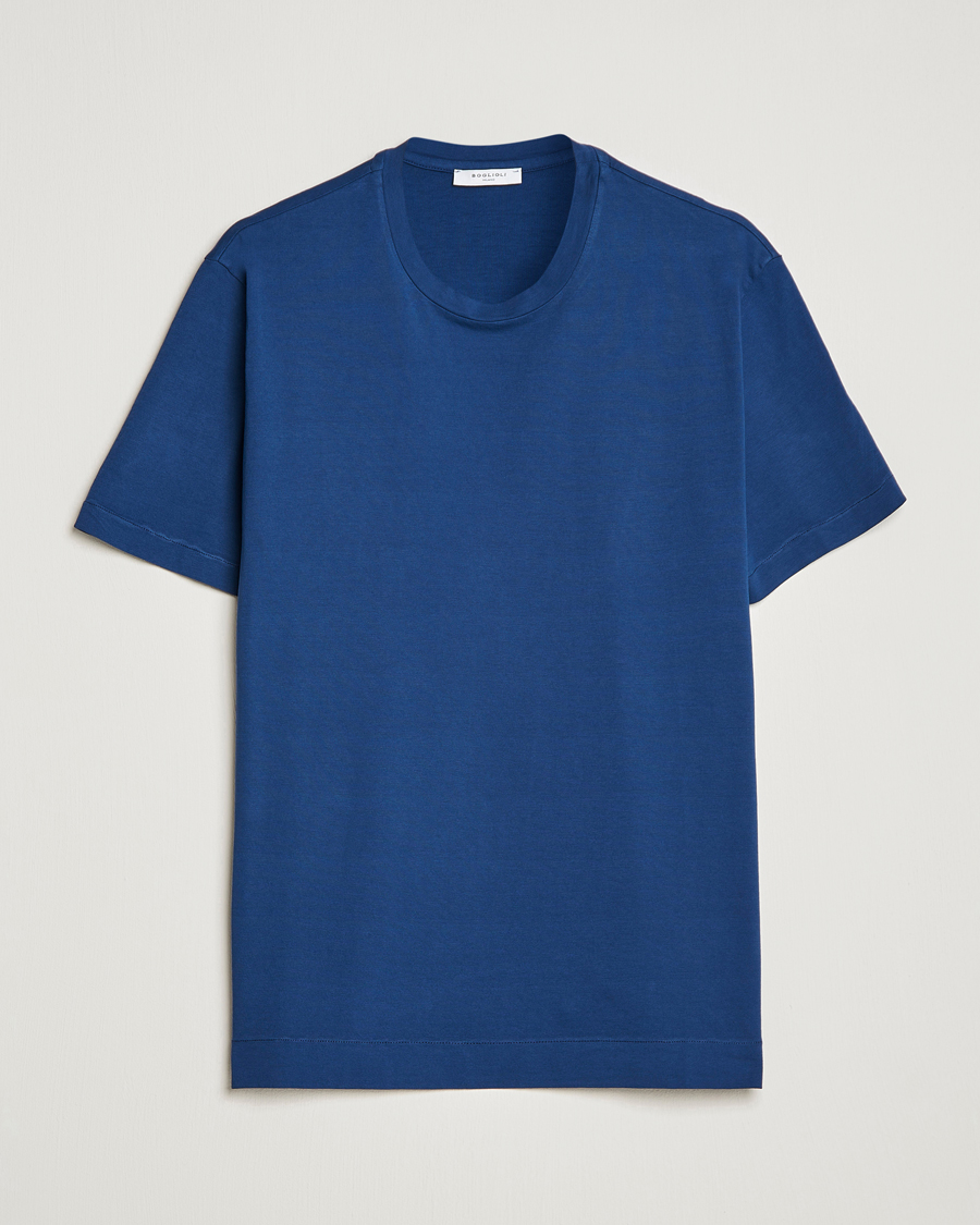 Herr | T-Shirts | Boglioli | Short Sleeve T-Shirt Washed Navy