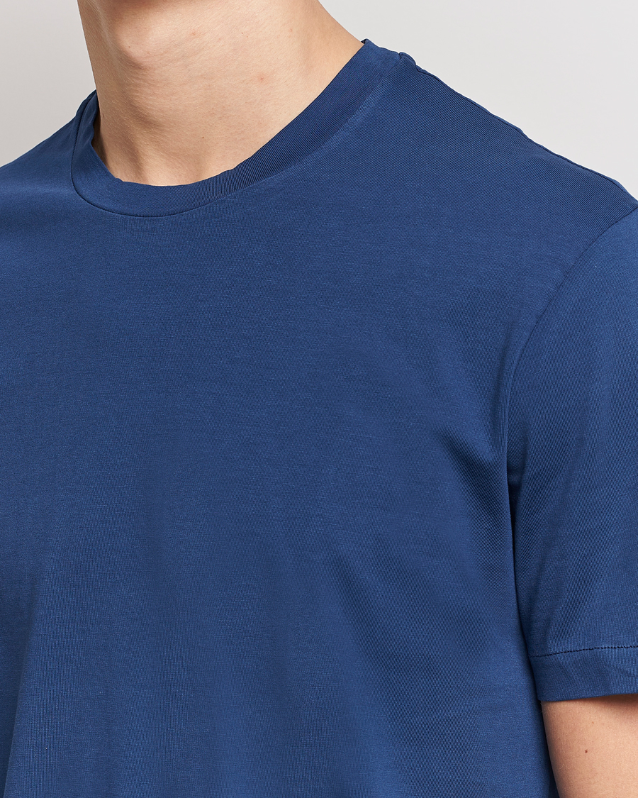 Herr | T-Shirts | Boglioli | Short Sleeve T-Shirt Washed Navy
