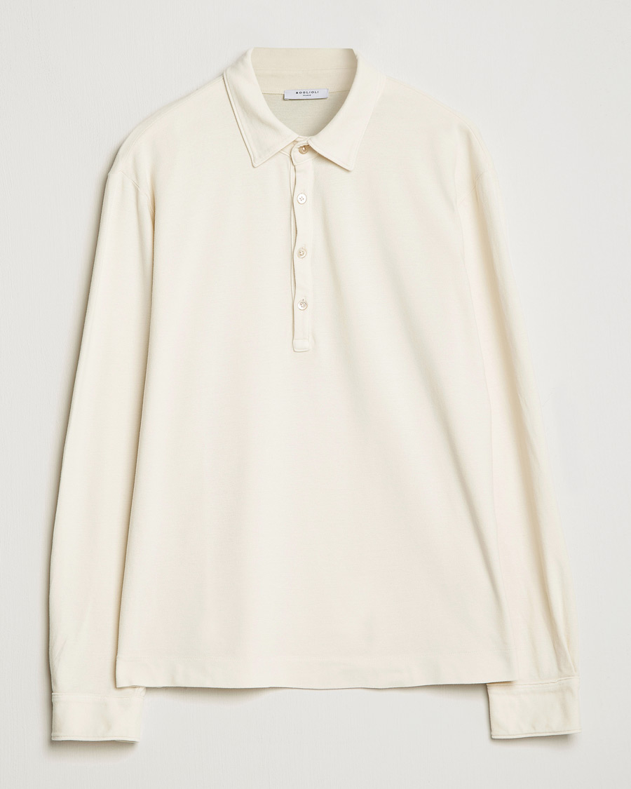 Herr | Tröjor | Boglioli | Long Sleeve Polo Beige
