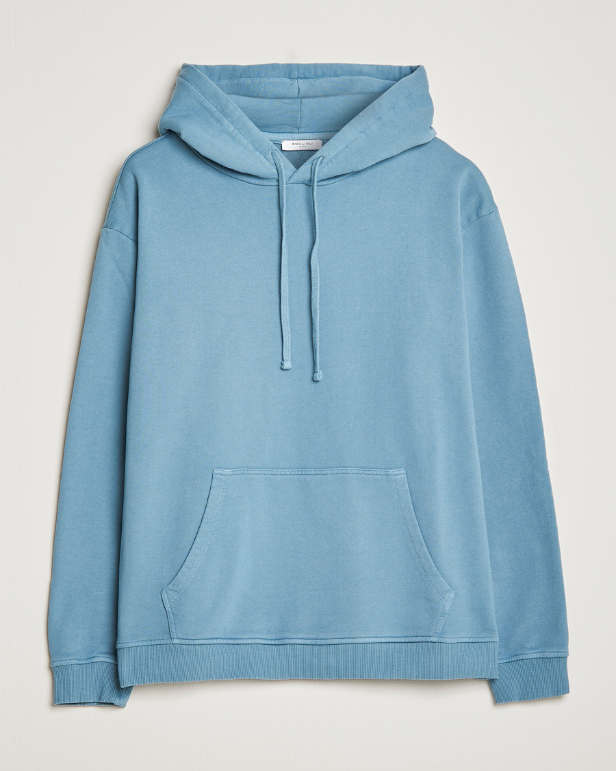 Herr | Tröjor | Boglioli | Hooded Sweater Dusty Blue