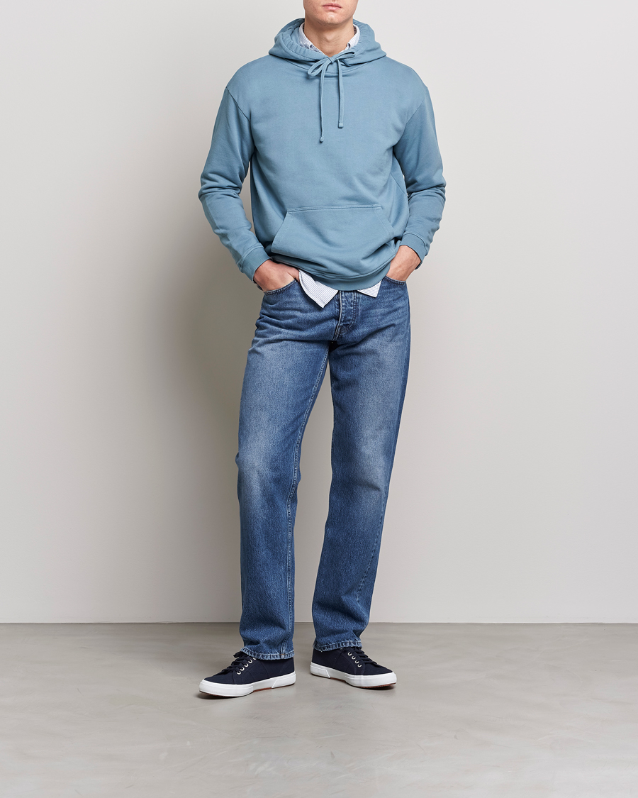 Herr | Tröjor | Boglioli | Hooded Sweater Dusty Blue