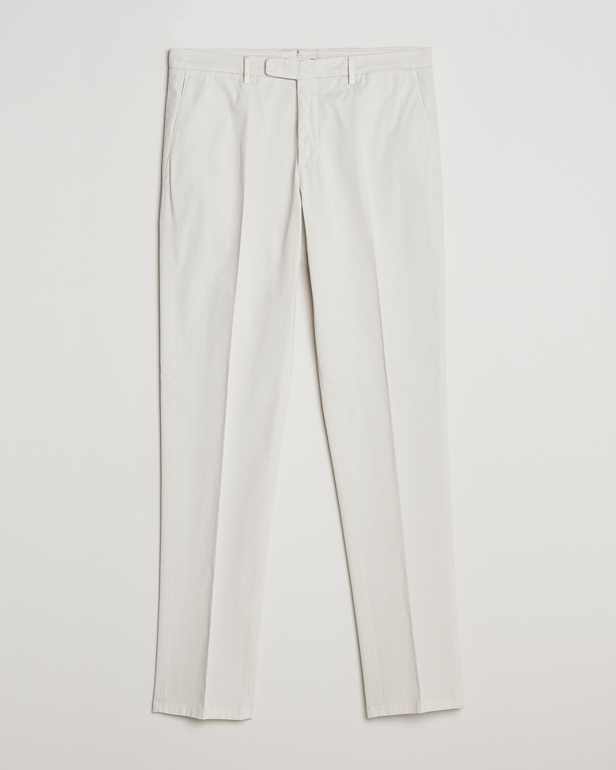 Herr | Byxor | Boglioli | Cotton Stretch Chinos Off White