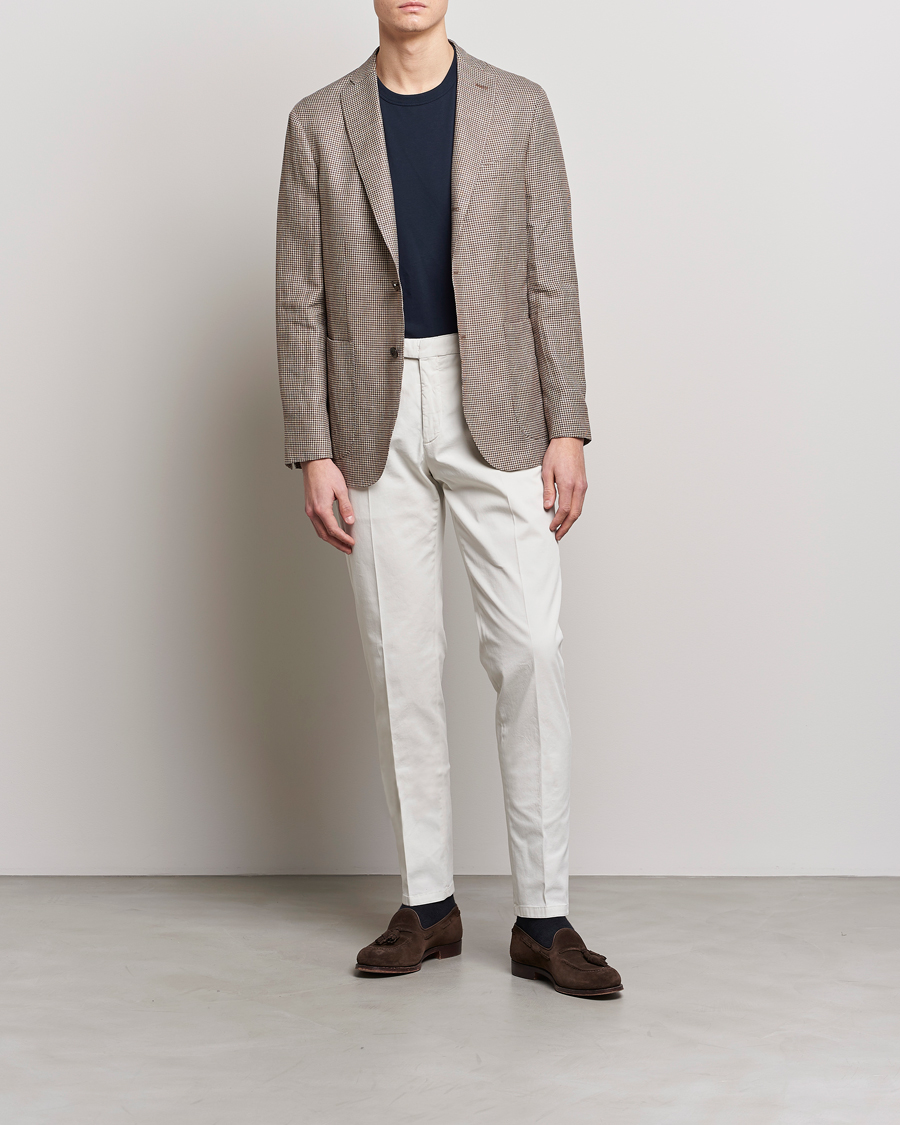Herr | Byxor | Boglioli | Cotton Stretch Chinos Off White