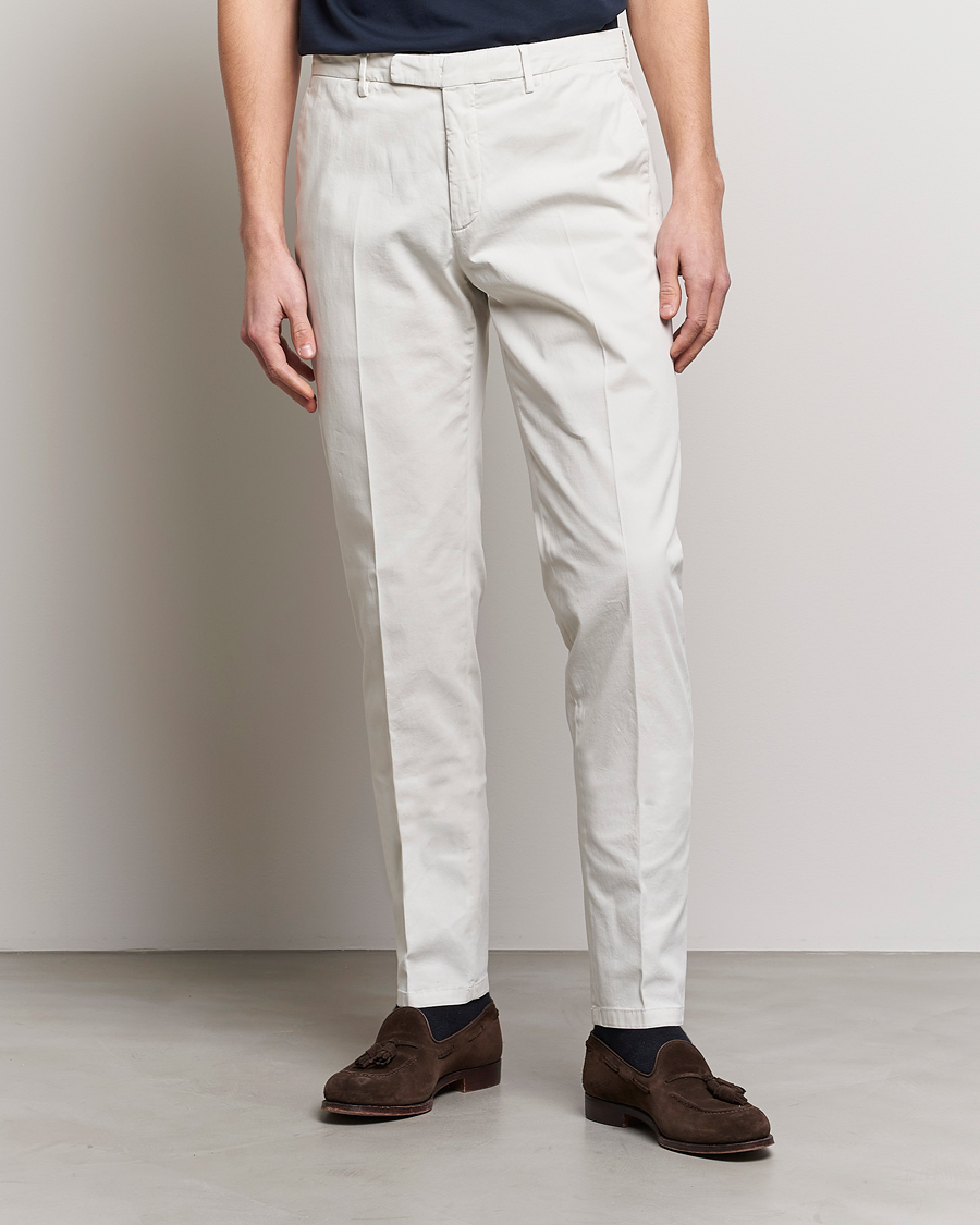 Herr | Chinos | Boglioli | Cotton Stretch Chinos Off White