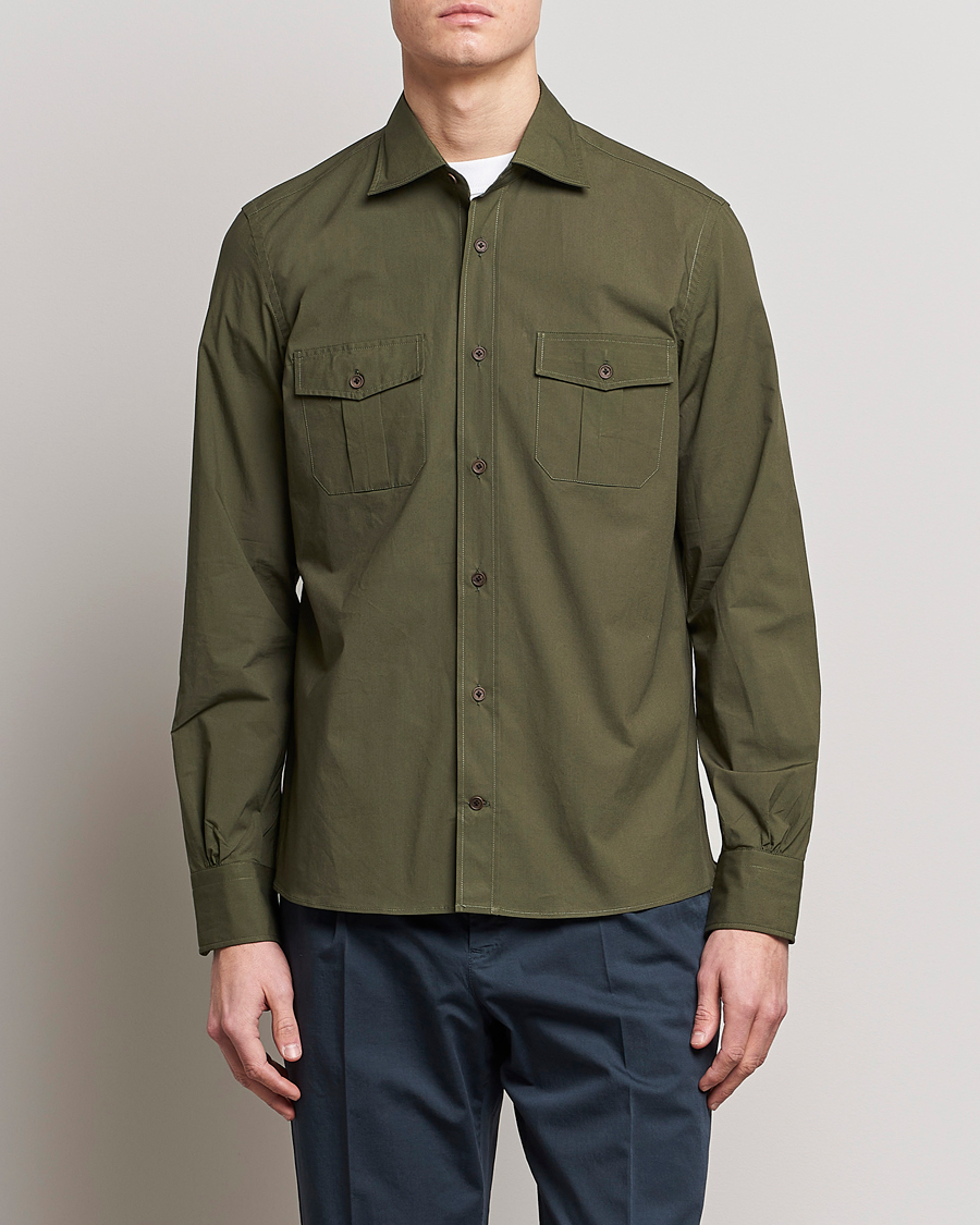 Herr | Skjortjackor | Mazzarelli | Safari Overshirt Olive
