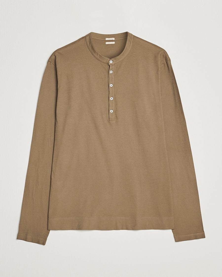 Herr | Tröjor | Massimo Alba | Hawai Watercolor Henley Green Desert