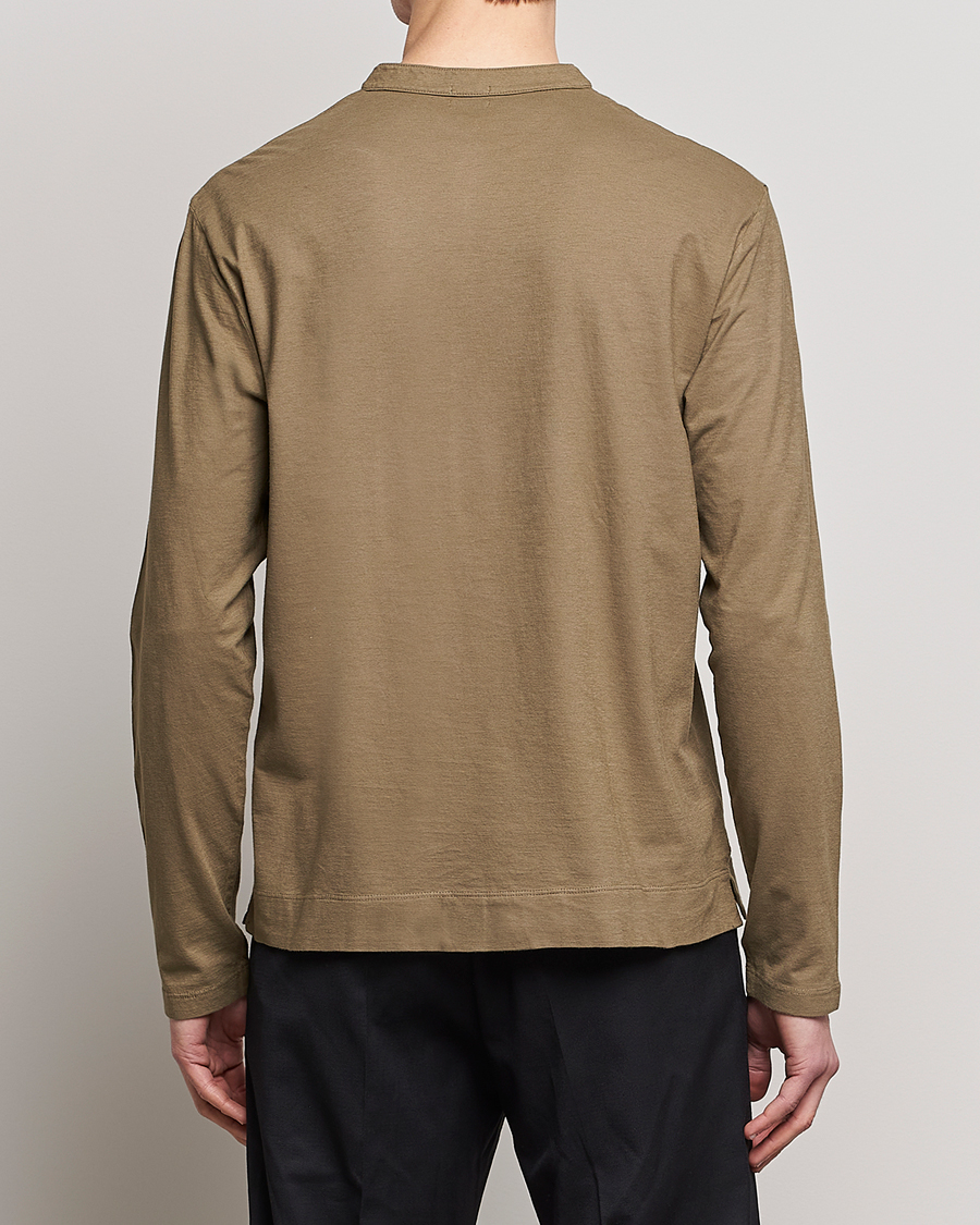 Herr | Tröjor | Massimo Alba | Hawai Watercolor Henley Green Desert