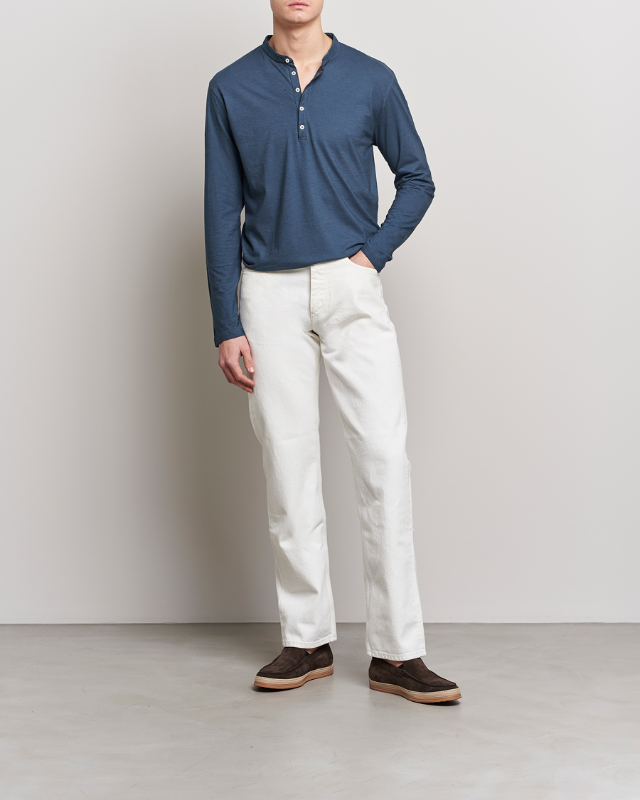Herr | Tröjor | Massimo Alba | Hawai Watercolor Henley Moon Rock