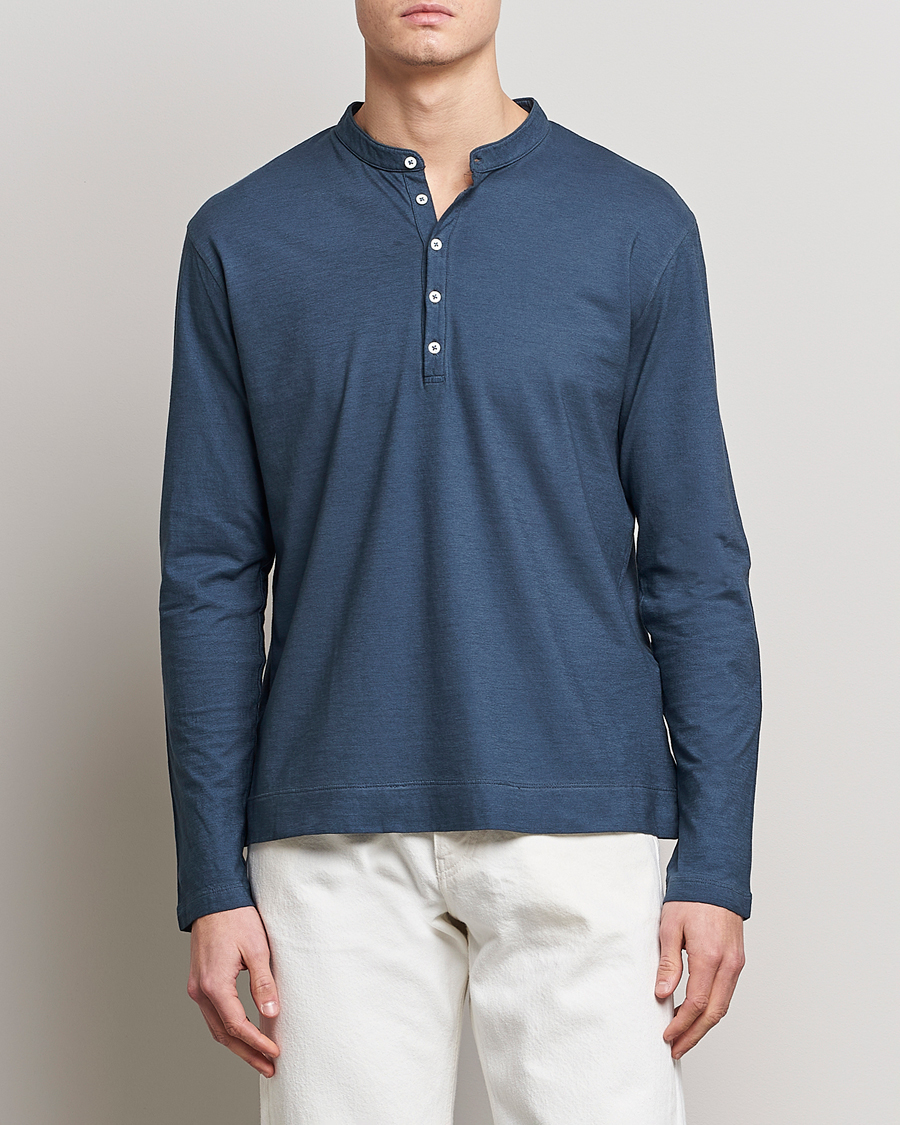 Herr | Tröjor | Massimo Alba | Hawai Watercolor Henley Moon Rock